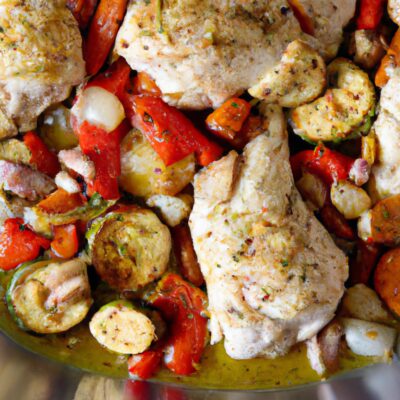 Savory and Simple: One-Pan Garlic and Herb Chicken with Roasted Vegetables