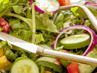 The Ultimate Summer Salad: Fresh Greens, Colorful Veggies, and Savory Dressing!