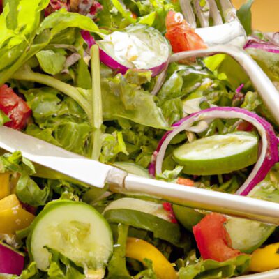 The Ultimate Summer Salad: Fresh Greens, Colorful Veggies, and Savory Dressing!