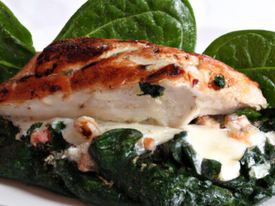 A Mouthwatering Meal: Savory Spinach and Feta Stuffed Chicken Breast