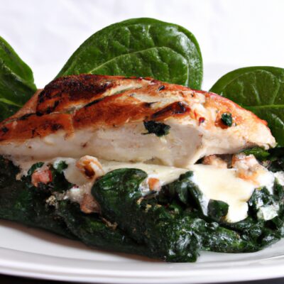 A Mouthwatering Meal: Savory Spinach and Feta Stuffed Chicken Breast