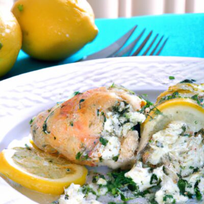 Greek-Inspired Stuffed Chicken with Lemon and Feta