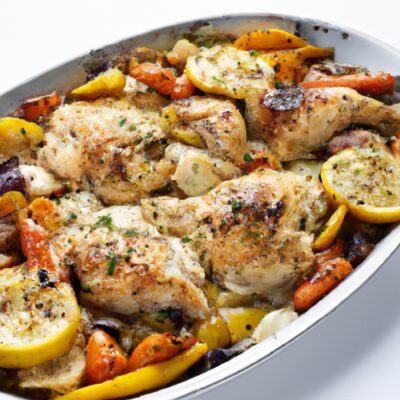 Quick and Delicious One-Pan Lemon Garlic Chicken with Roasted Vegetables