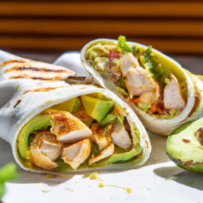 Quick and Delicious: Try Our Mouthwatering Grilled Chicken and Avocado Wraps for Lunch