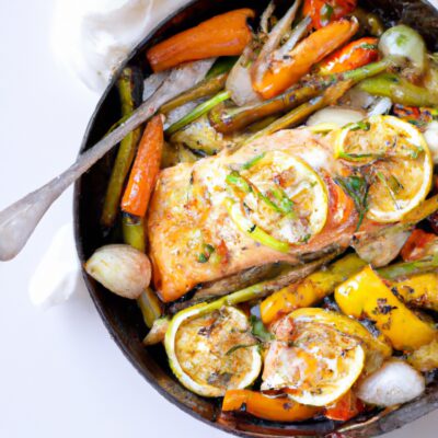 Deliciously Simple: One-Pan Lemon Garlic Salmon with Roasted Vegetables