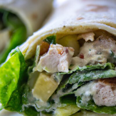 Savory and Satisfying: Try This Delicious Chicken Caesar Salad Wrap Recipe for Lunch!