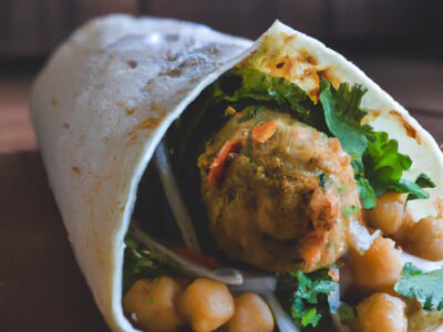 Spice up your lunchtime with this flavorful Chickpea Falafel wrap!