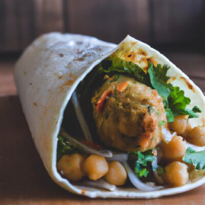 Spice up your lunchtime with this flavorful Chickpea Falafel wrap!