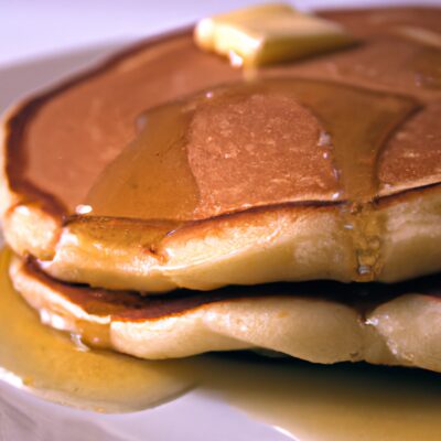 Fluffy Pancakes with Warm Maple Syrup: A Perfect Breakfast Delight