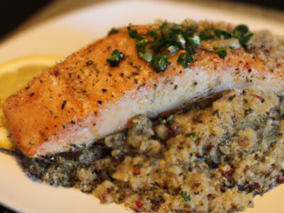 Mouth-Watering Garlic Butter Salmon with Lemon Herb Quinoa