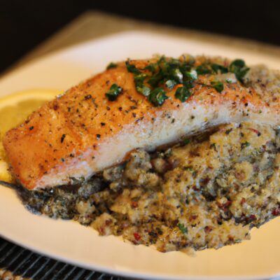 Mouth-Watering Garlic Butter Salmon with Lemon Herb Quinoa