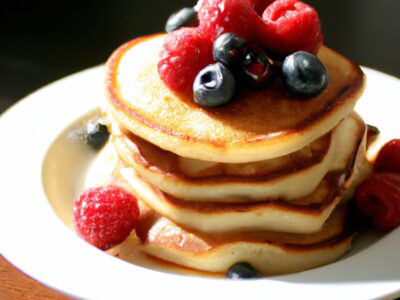 Rise and Shine with our Delicious Breakfast Recipe: Fluffy Pancakes with Fresh Berries