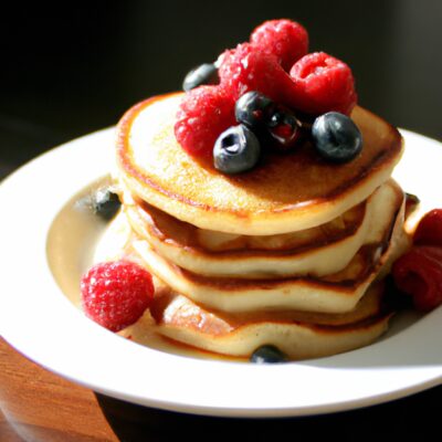 Rise and Shine with our Delicious Breakfast Recipe: Fluffy Pancakes with Fresh Berries