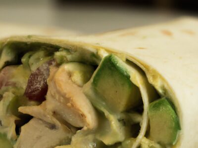 Savory and Satisfying: Creamy Avocado Chicken Salad Wrap