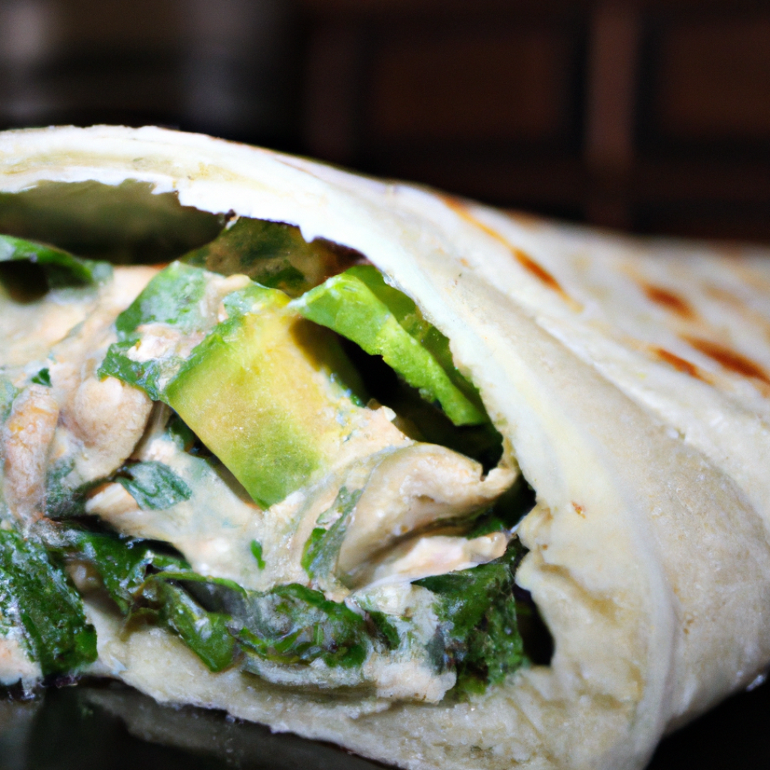 Savory and Satisfying: Creamy Avocado Chicken Salad Wrap