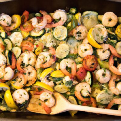 Healthy One-Pan Dinner: Lemon Garlic Shrimp with Roasted Vegetables