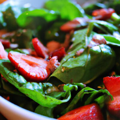 Fresh and Tangy: Try this delicious Spinach Strawberry Salad recipe today!