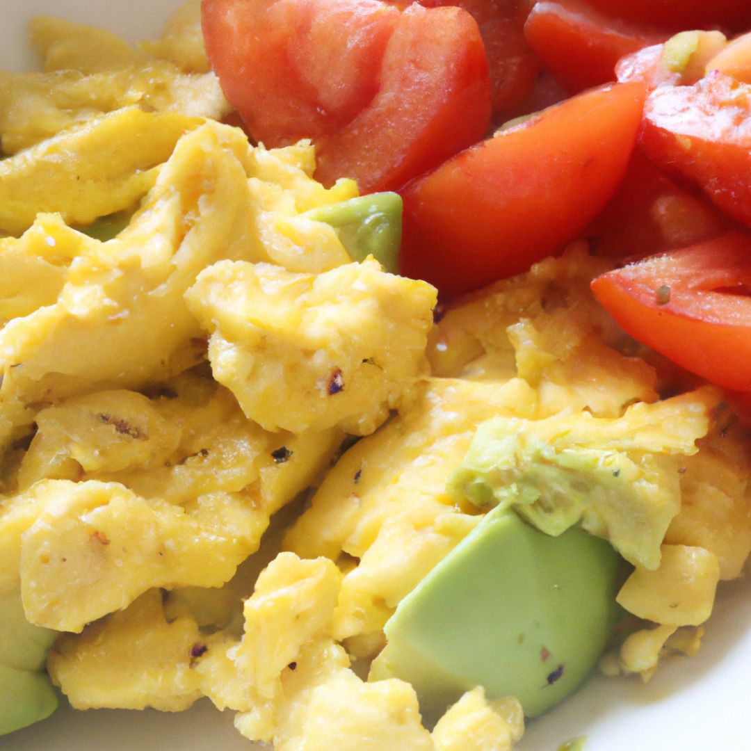 Scrambled Eggs with Avocado and Tomatoes - The Perfect Morning Meal!