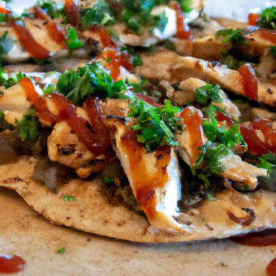 Crispy and Delicious: Try this Zesty Barbecue Chicken Flatbread Appetizer Recipe!